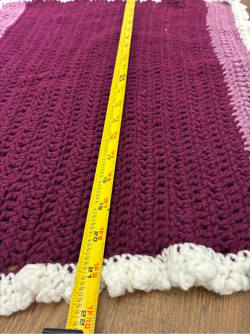 Handmade Crochet Purple Baby/ Doll Blanket - Picture 6 of 6